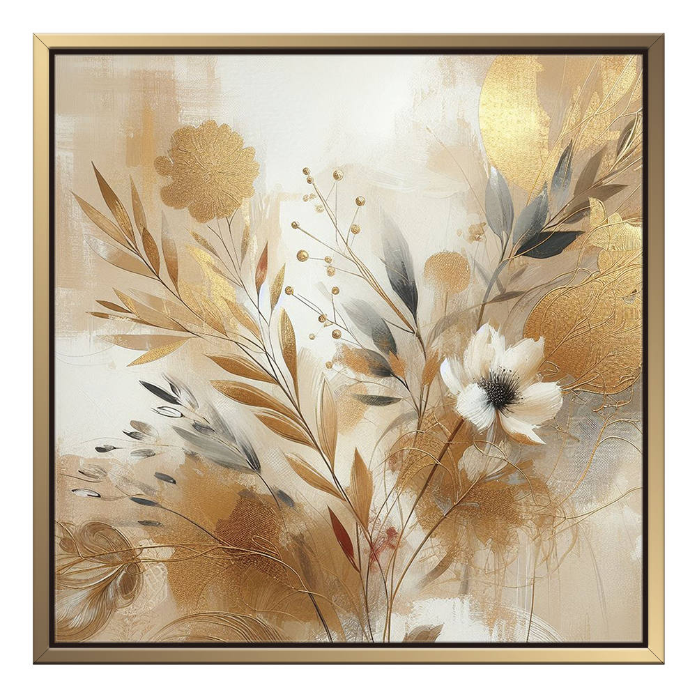 Touch of Brown Floral and Leaves Wall Art