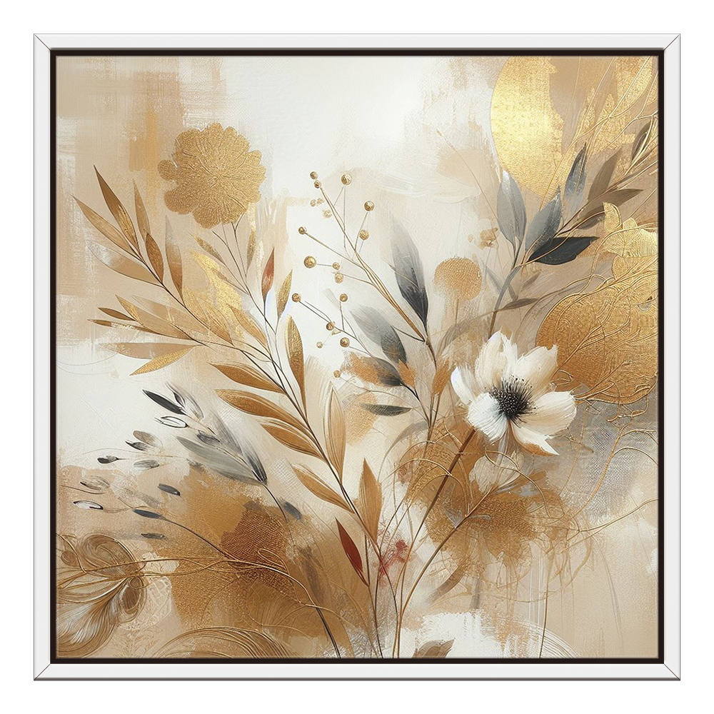 Touch of Brown Floral and Leaves Wall Art