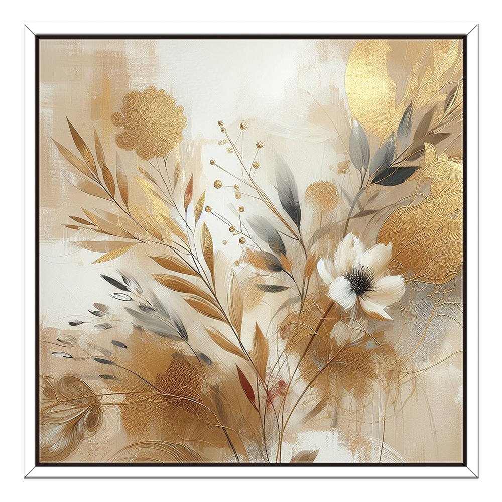 Touch of Brown Floral and Leaves Wall Art