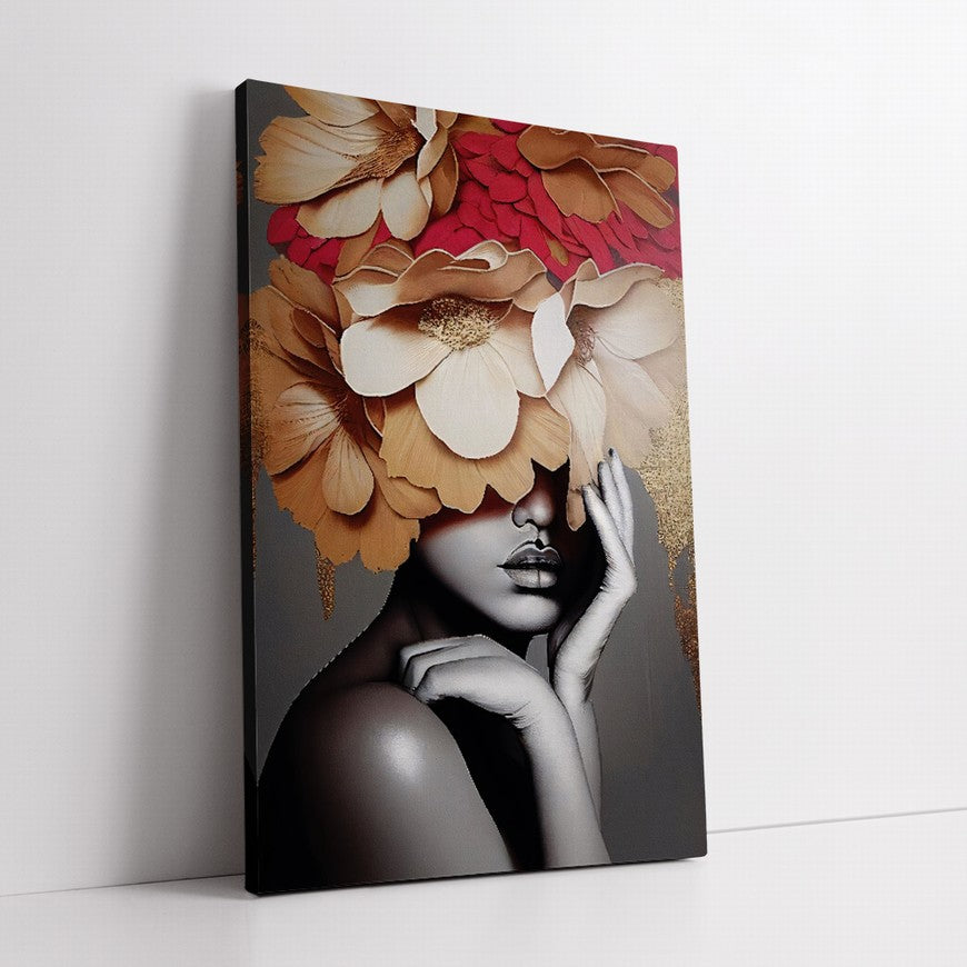 Mocha Petals Flower Canvas