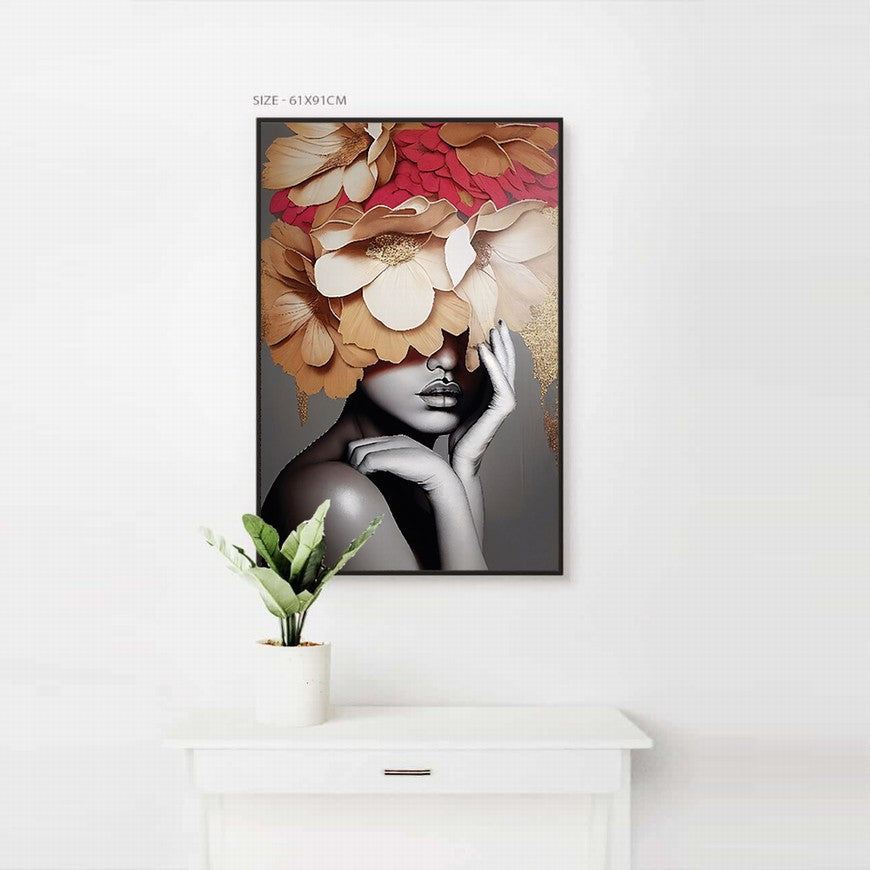 Mocha Petals Flower Canvas