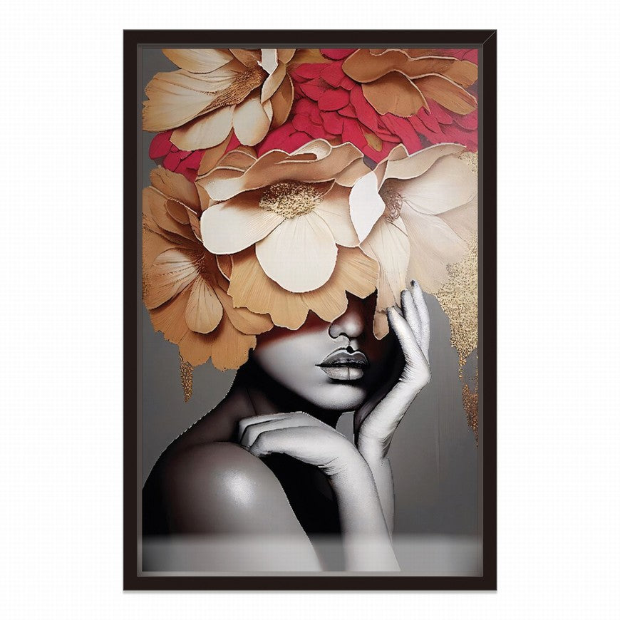 Mocha Petals Flower Canvas