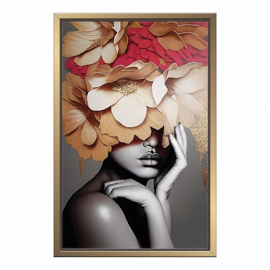 Mocha Petals Flower Canvas