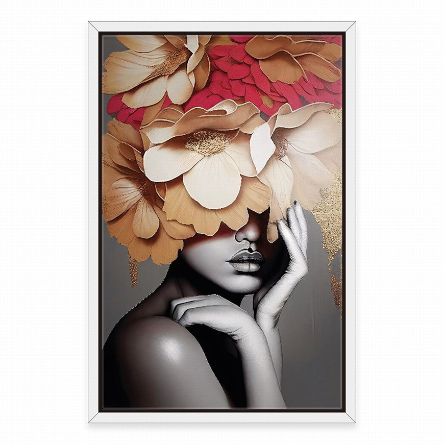 Mocha Petals Flower Canvas