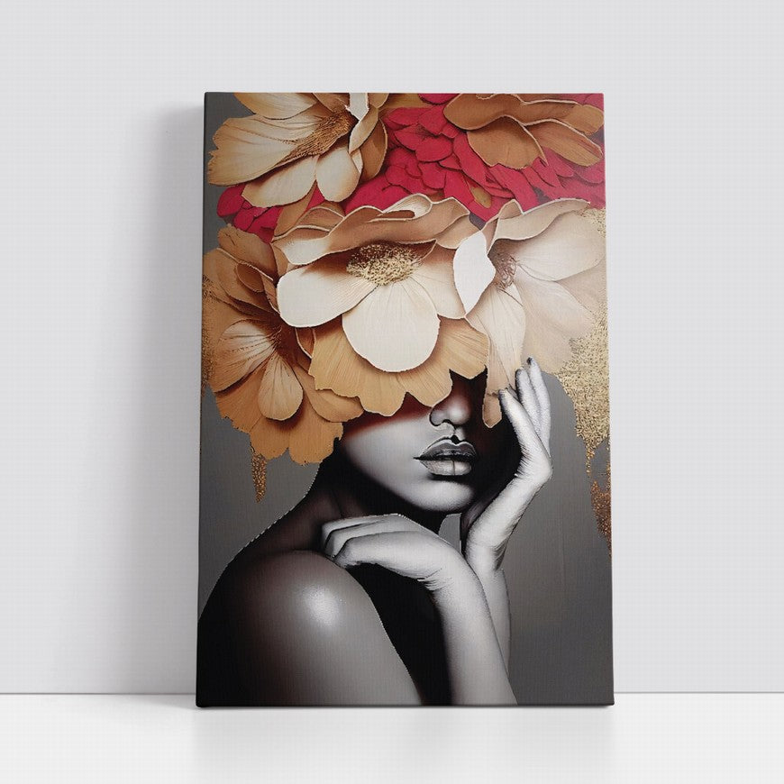 Mocha Petals Flower Canvas