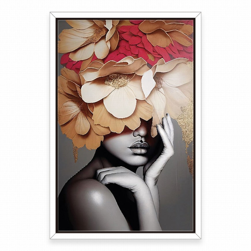 Mocha Petals Flower Canvas