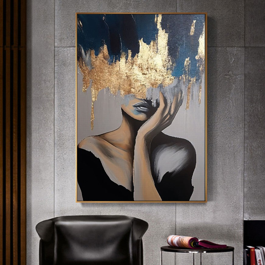 Golden Gaze, Veiled Mystique Woman