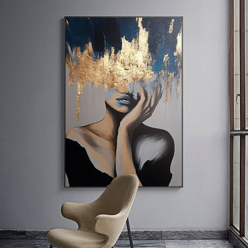 Golden Gaze, Veiled Mystique Woman