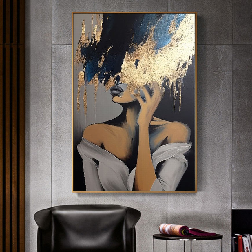 Luminous Veil, Silent Muse Woman Painting