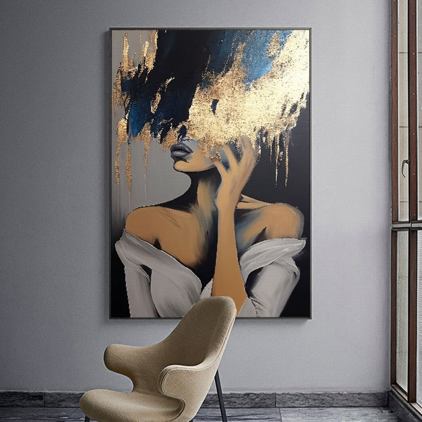 Luminous Veil, Silent Muse Woman Painting