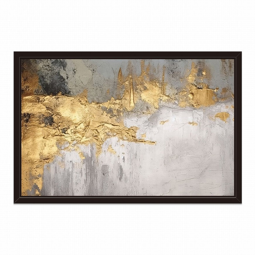 Nocturnal Gleam, Gilded Veins Abstract Painting