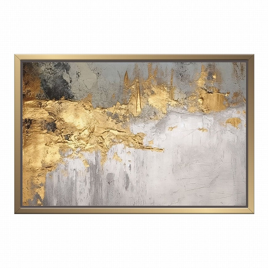 Nocturnal Gleam, Gilded Veins Abstract Painting