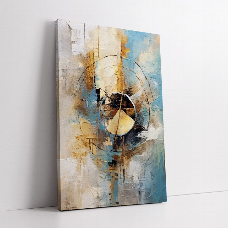 Gold and Blue Hues Abstract Painting