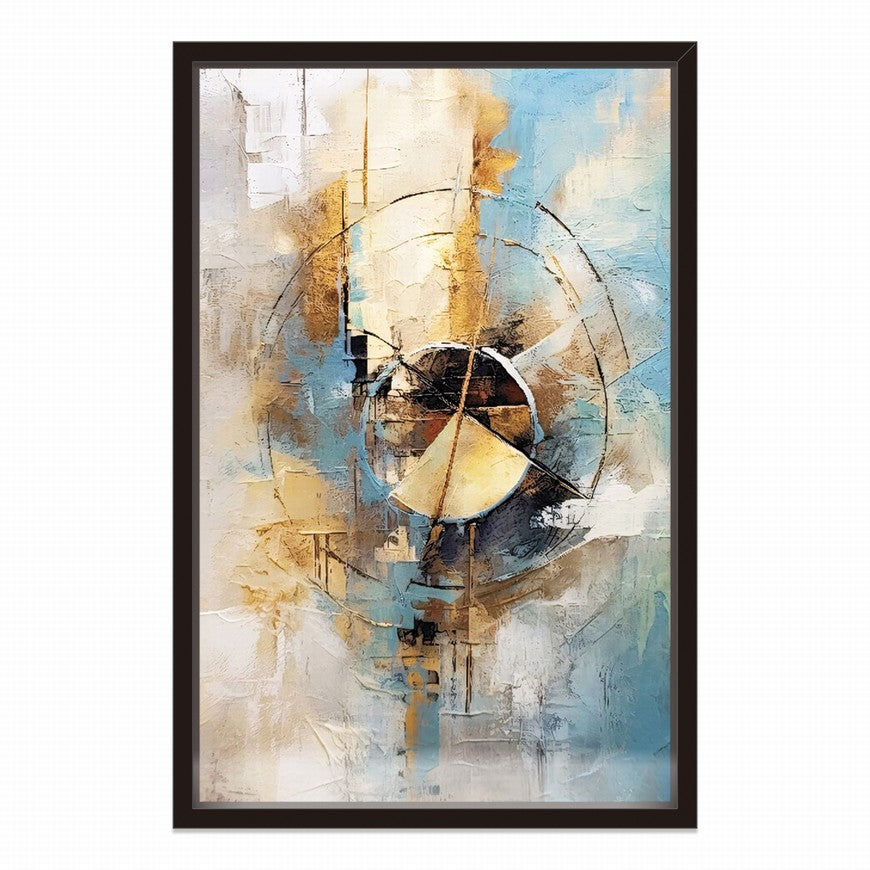 Gold and Blue Hues Abstract Painting