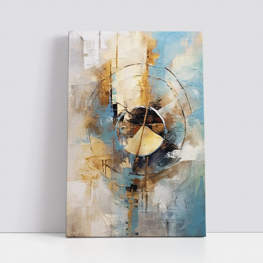 Gold and Blue Hues Abstract Painting