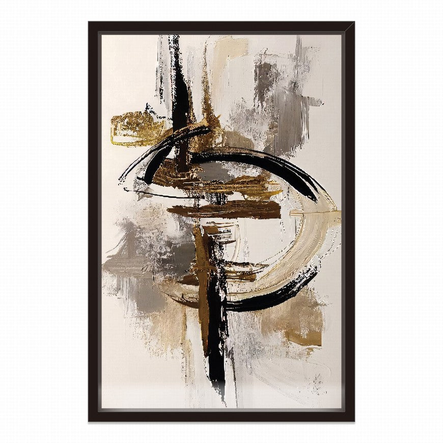Amber Hues Brush Strokes Abstract Painting