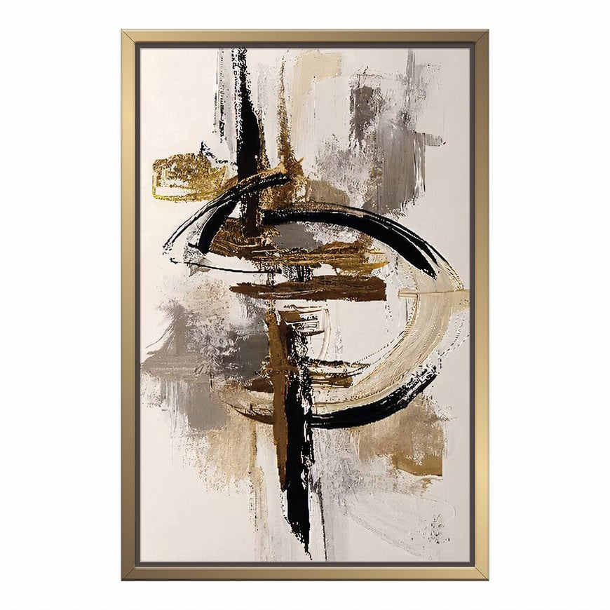 Amber Hues Brush Strokes Abstract Painting