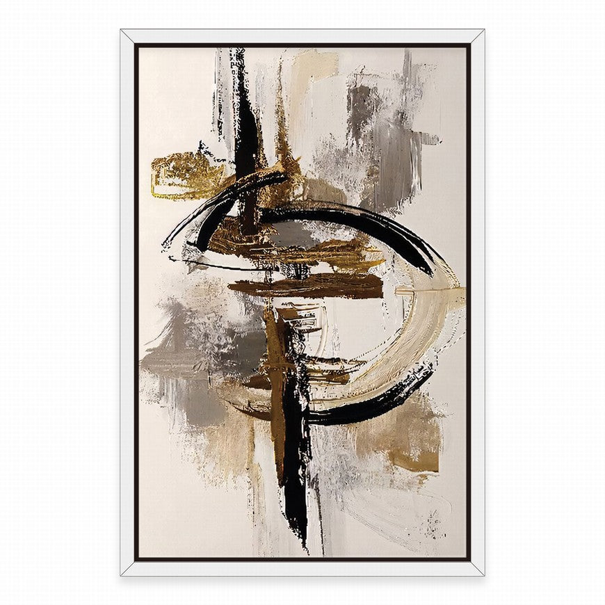 Amber Hues Brush Strokes Abstract Painting