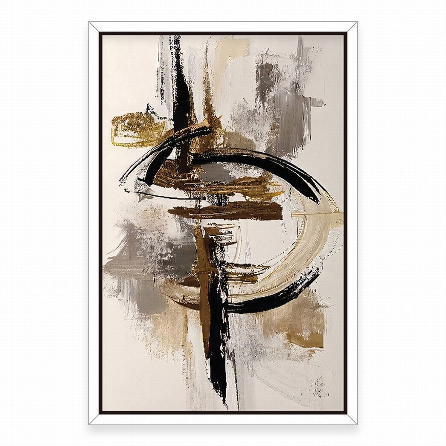 Amber Hues Brush Strokes Abstract Painting