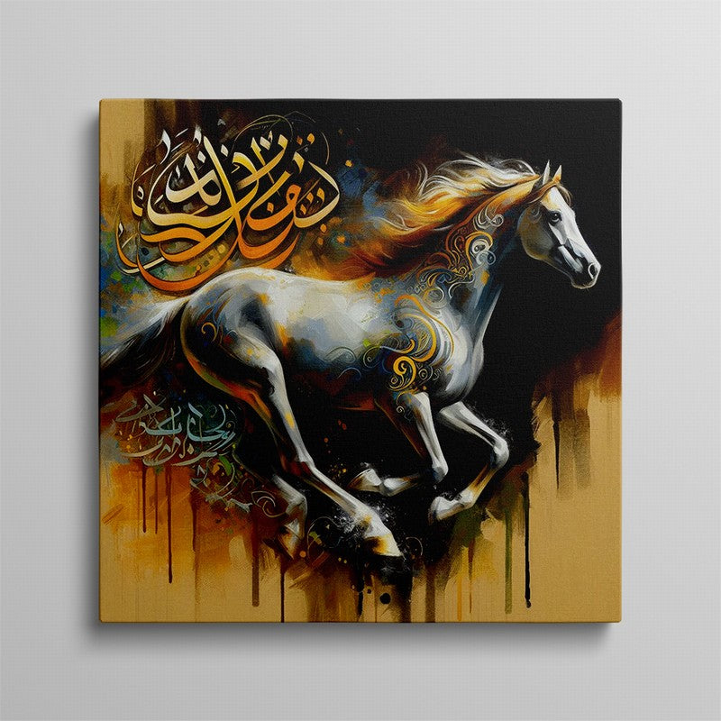 Elegant Horse Oil Painting on Canvas