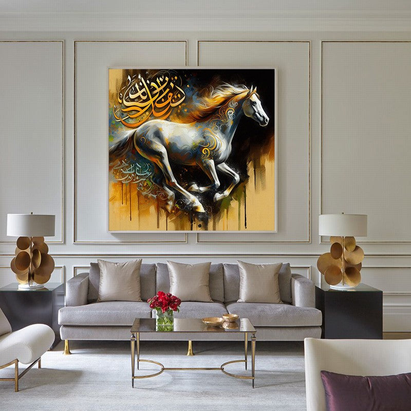 Elegant Horse Oil Painting on Canvas