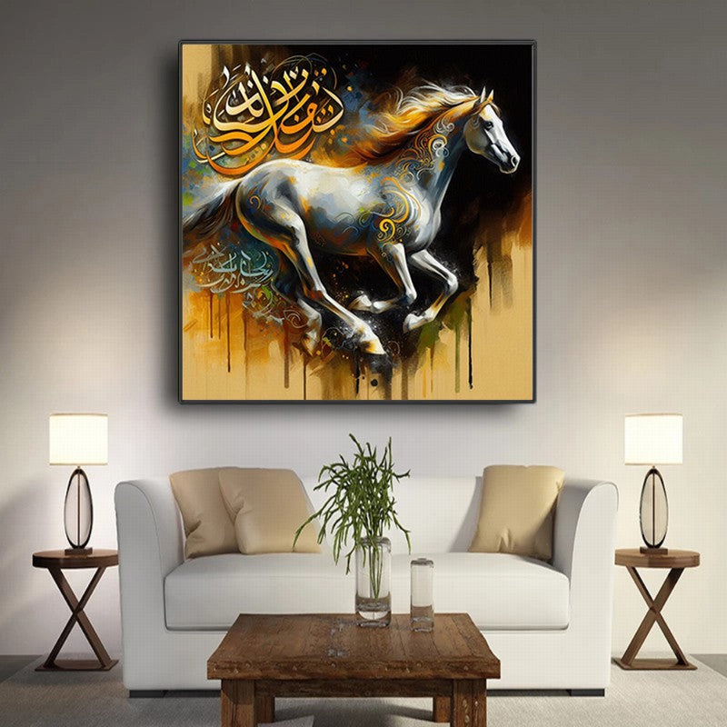 Elegant Horse Oil Painting on Canvas