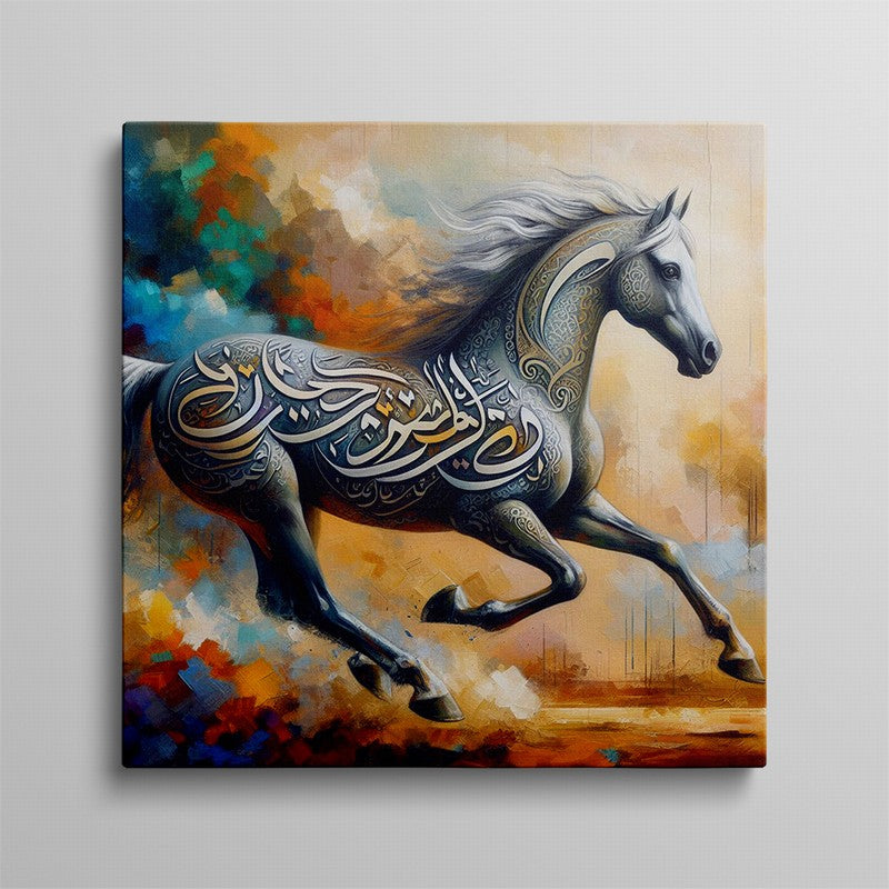 Powerful Horse Oil Painting for Wall Art