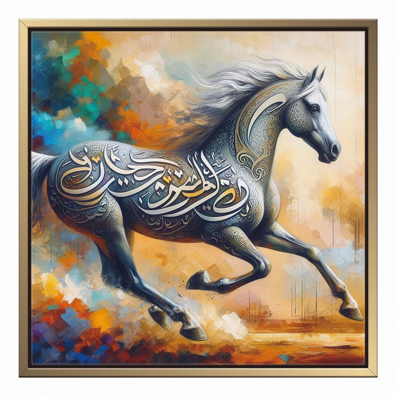 Powerful Horse Oil Painting for Wall Art