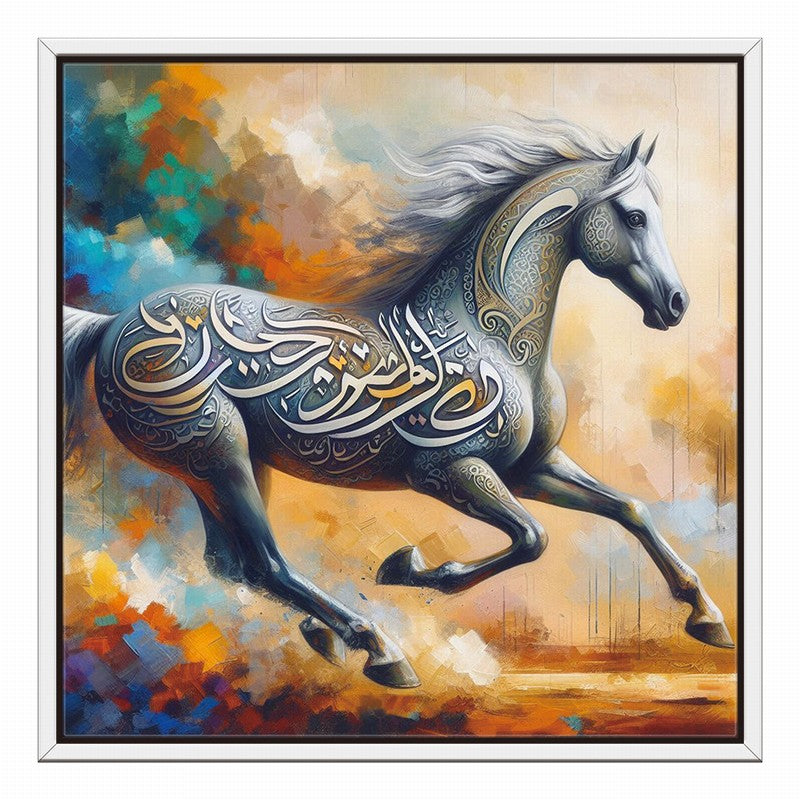 Powerful Horse Oil Painting for Wall Art