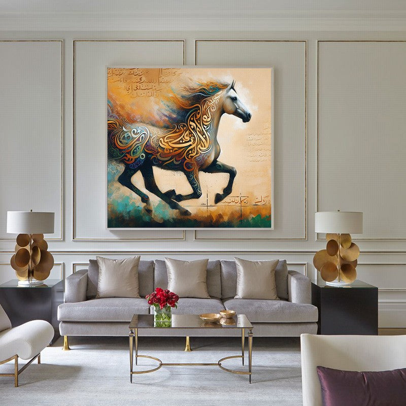 Handcrafted Horse Oil Painting for Living Room