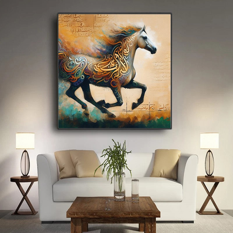 Handcrafted Horse Oil Painting for Living Room