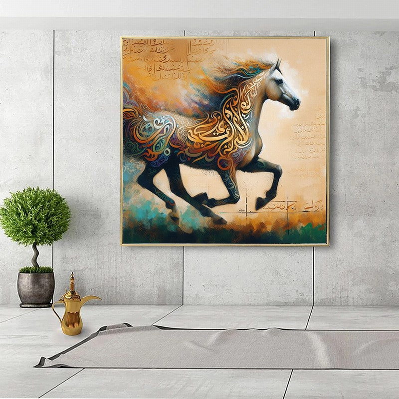 Handcrafted Horse Oil Painting for Living Room