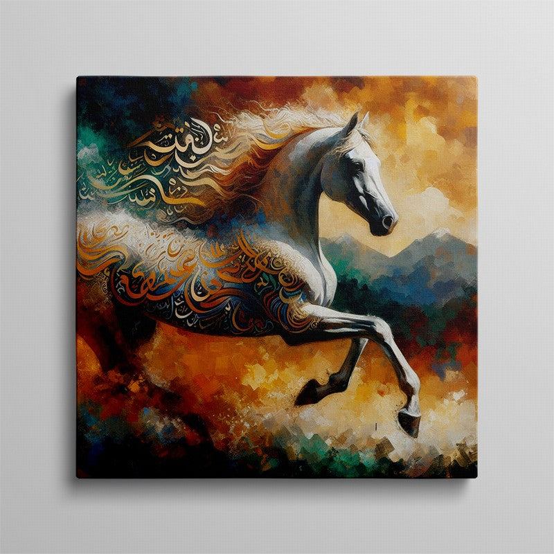 Noble Horse Oil Painting in Motion