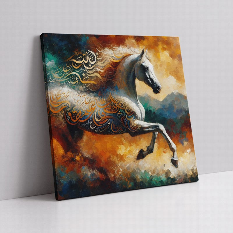 Noble Horse Oil Painting in Motion