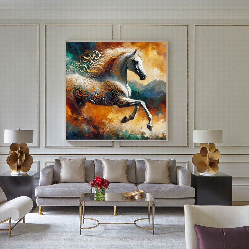 Noble Horse Oil Painting in Motion