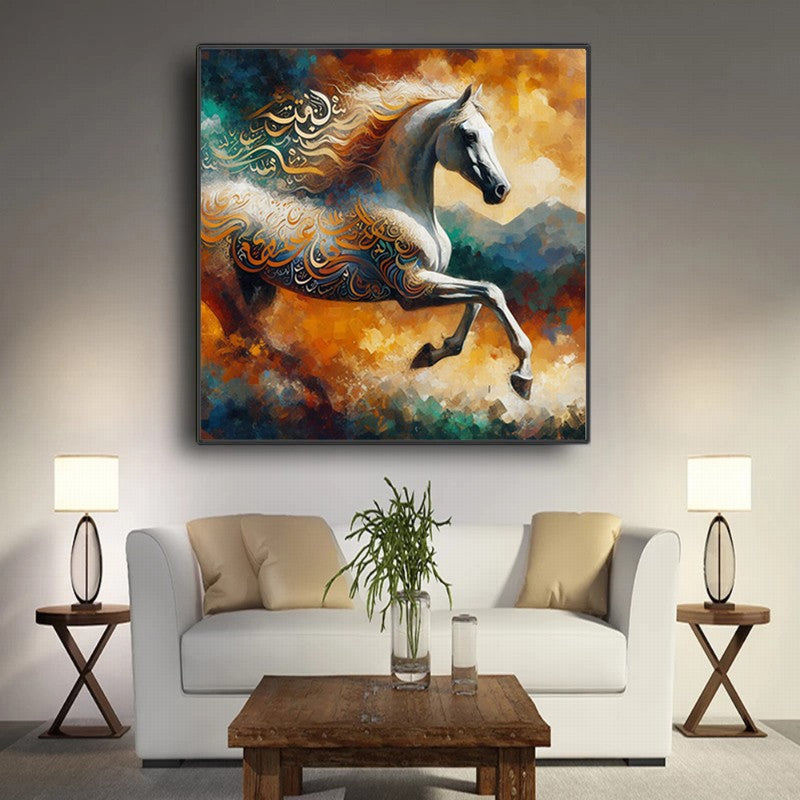 Noble Horse Oil Painting in Motion