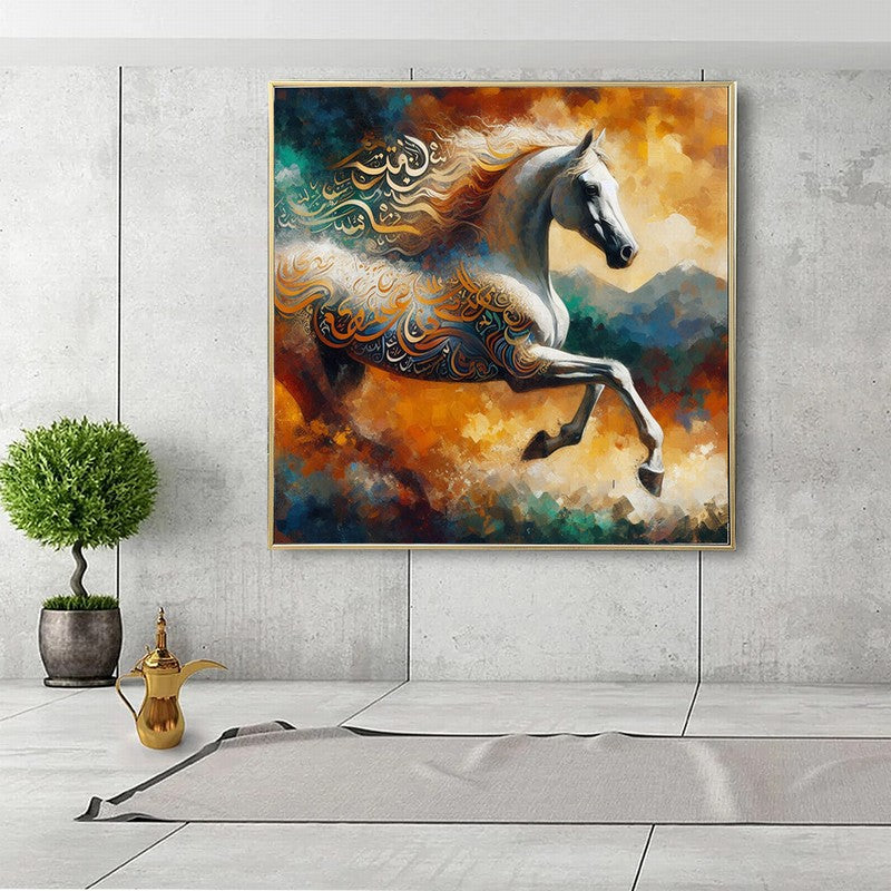 Noble Horse Oil Painting in Motion