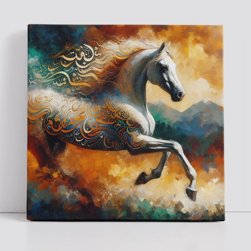 Noble Horse Oil Painting in Motion