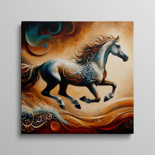 Graceful Horse Oil Painting for Bedroom Decor