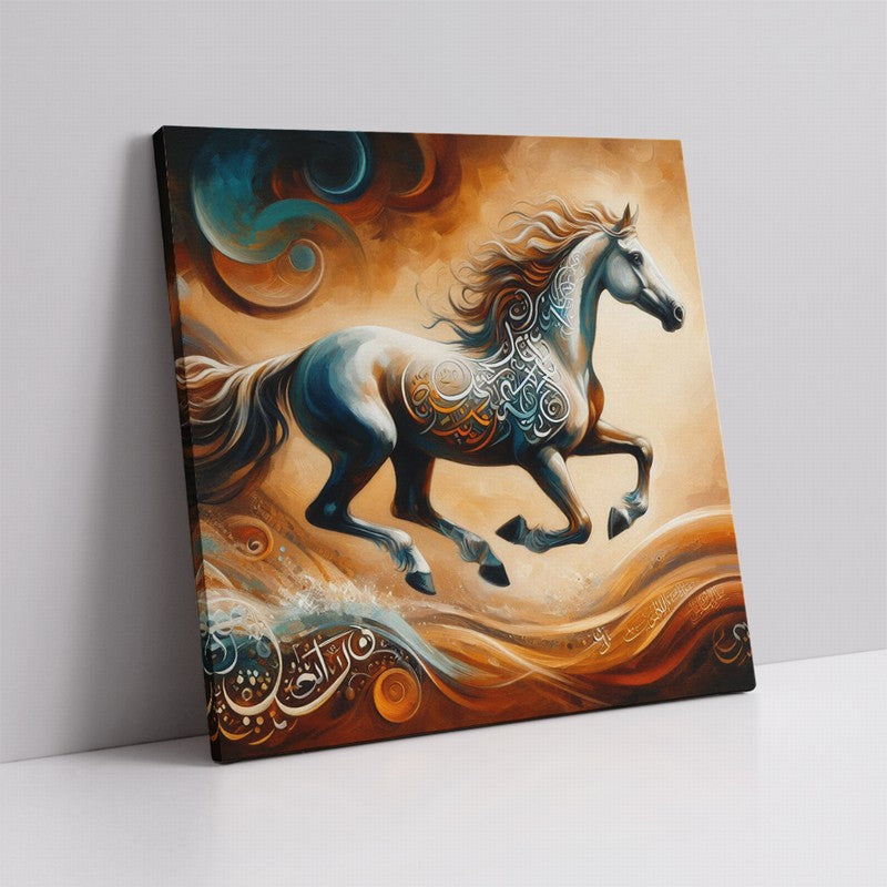 Graceful Horse Oil Painting for Bedroom Decor