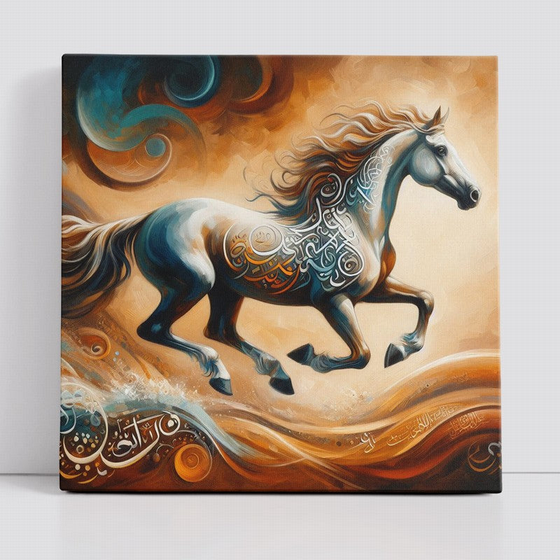 Graceful Horse Oil Painting for Bedroom Decor