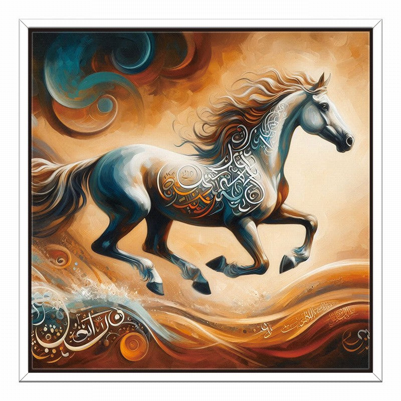 Graceful Horse Oil Painting for Bedroom Decor