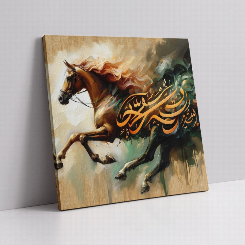 Wild Horse Oil Painting for Rustic Homes