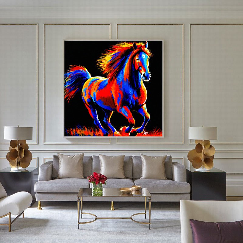 Elegant Stallion Oil Painting for Refined Spaces