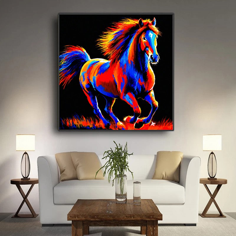 Elegant Stallion Oil Painting for Refined Spaces