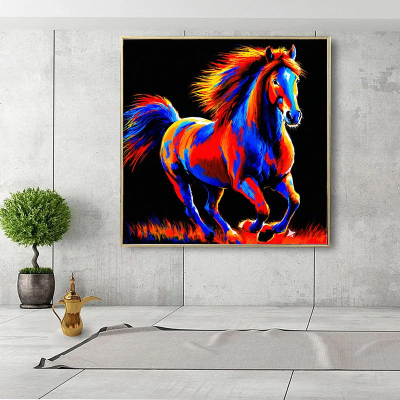 Elegant Stallion Oil Painting for Refined Spaces