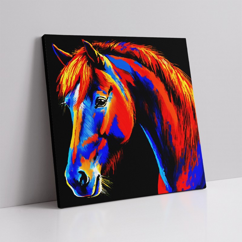 Romantic Horse Oil Painting for Living Room Decor