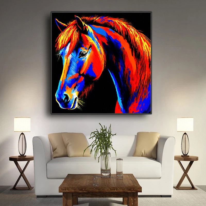 Romantic Horse Oil Painting for Living Room Decor