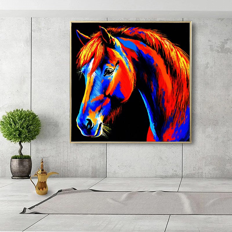 Romantic Horse Oil Painting for Living Room Decor