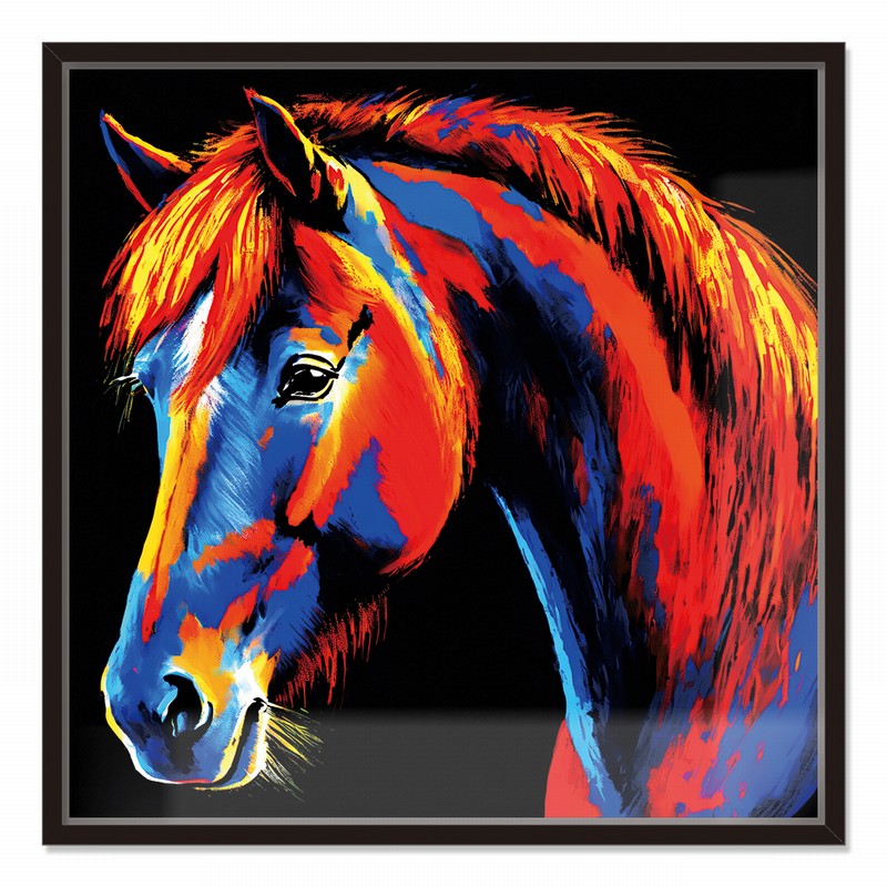 Romantic Horse Oil Painting for Living Room Decor